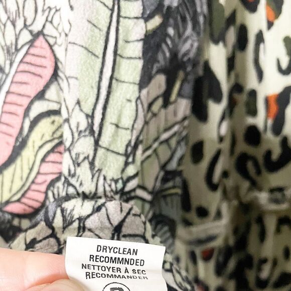 Anthropologie Bl^nk London Animal Elephant Print Safari Long sleeve Blouse - Picture 6 of 6